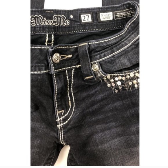Miss Me Sz 27 Skinny Jeans Embellished - Picture 5 of 8